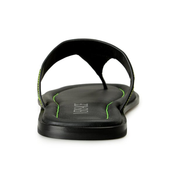 Versace Men's Black & Green Leather Pool Slide Flip Flops Shoes US 7 IT 40 - Picture 3 of 8